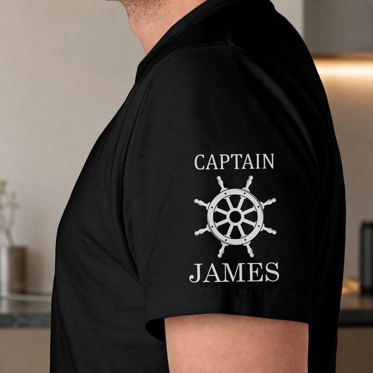Custom Christmas Anniversary Keepsake Gifts For Husband • Captain Life Nautical - Personalized Shirt With Design On Sleeve