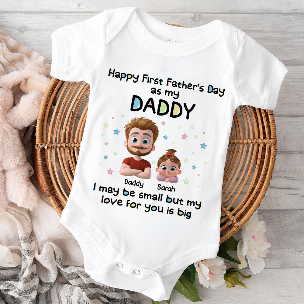 First Father Day With Baby - Personalized Baby Onesie