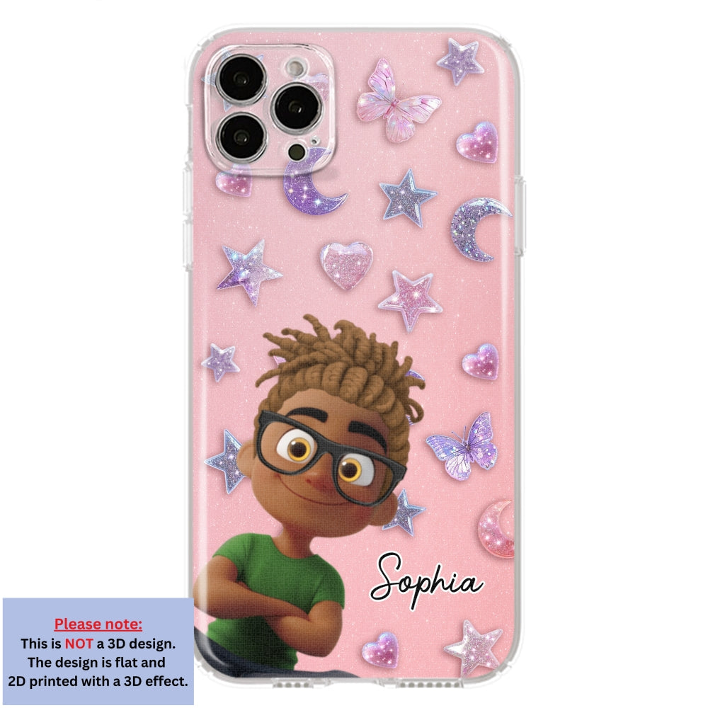 Grandma Glitter Galaxy Vibes - Personalized 3D Effect Phone Case