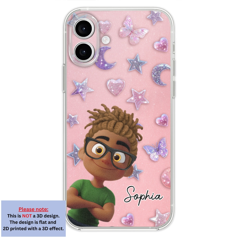 Grandma Glitter Galaxy Vibes - Personalized 3D Effect Phone Case
