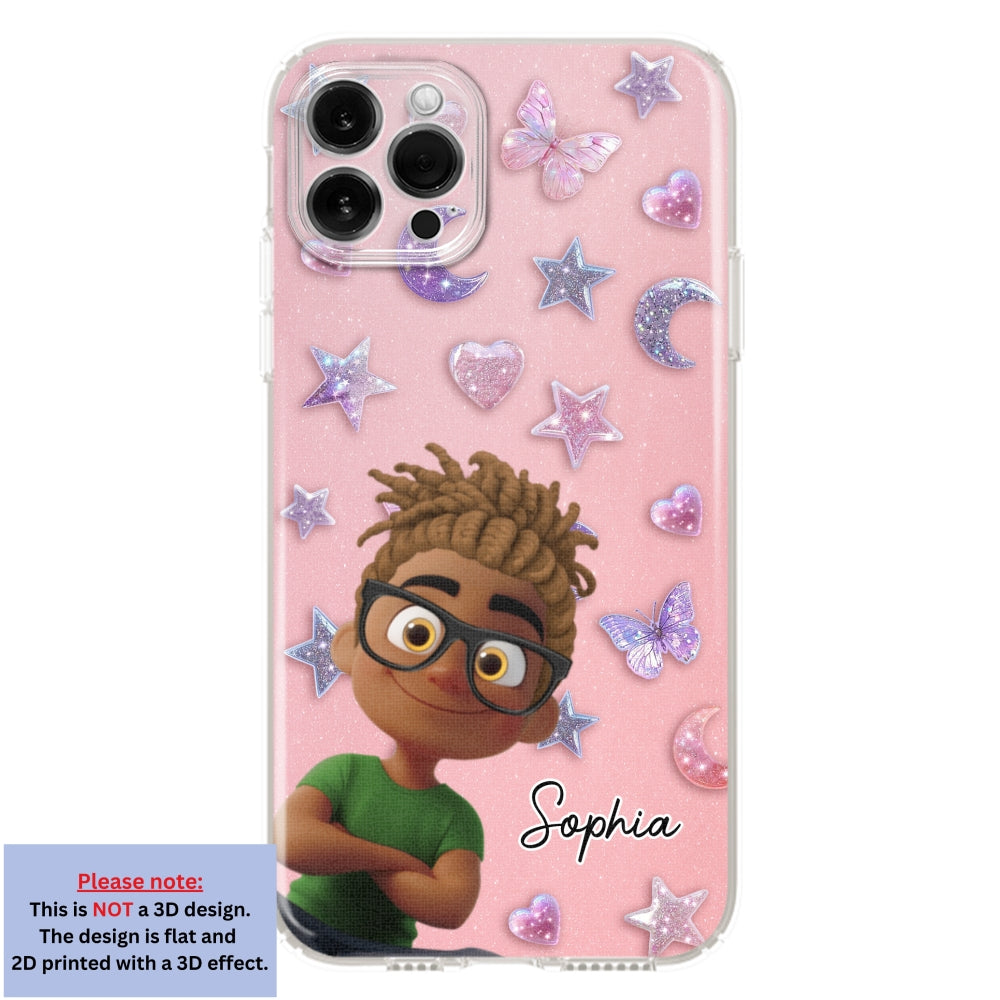 Grandma Glitter Galaxy Vibes - Personalized 3D Effect Phone Case