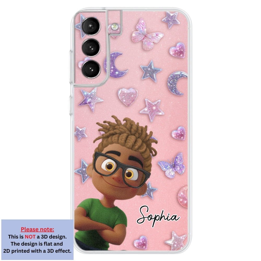 Grandma Glitter Galaxy Vibes - Personalized 3D Effect Phone Case