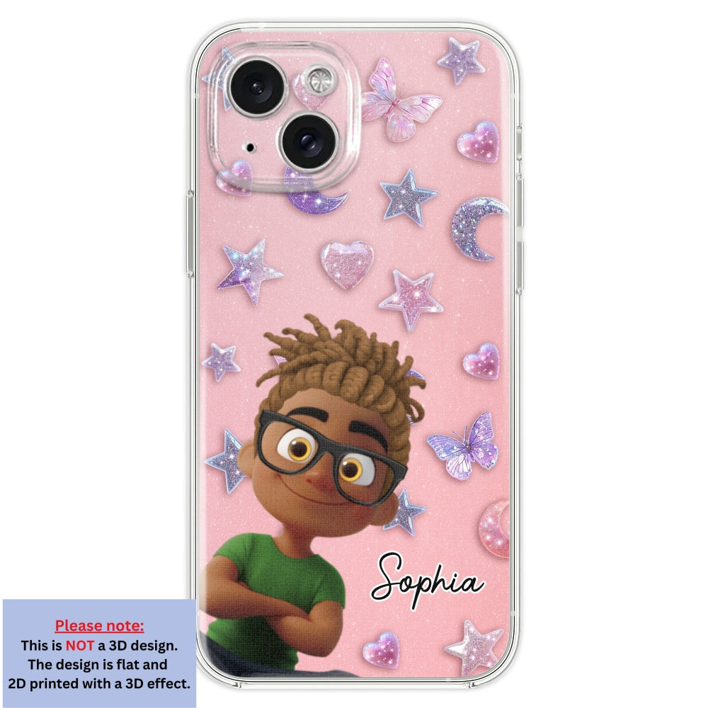 Grandma Glitter Galaxy Vibes - Personalized 3D Effect Phone Case