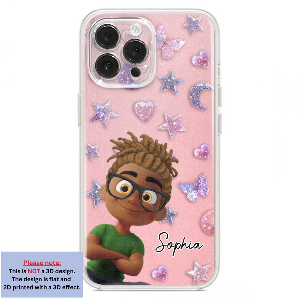 Grandma Glitter Galaxy Vibes - Personalized 3D Effect Phone Case
