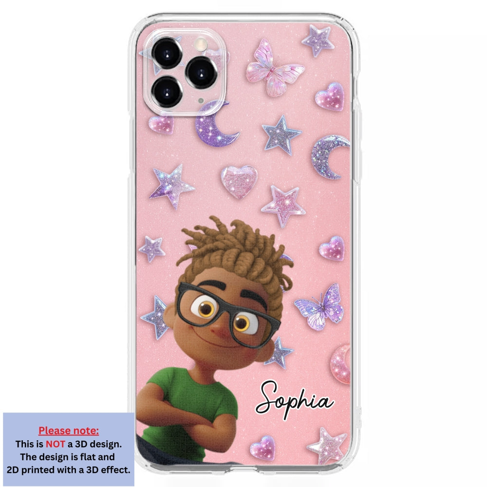Grandma Glitter Galaxy Vibes - Personalized 3D Effect Phone Case