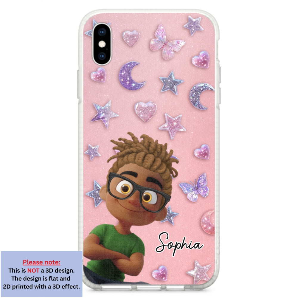 Grandma Glitter Galaxy Vibes - Personalized 3D Effect Phone Case