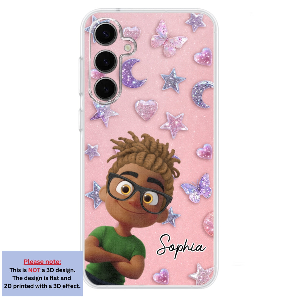 Grandma Glitter Galaxy Vibes - Personalized 3D Effect Phone Case