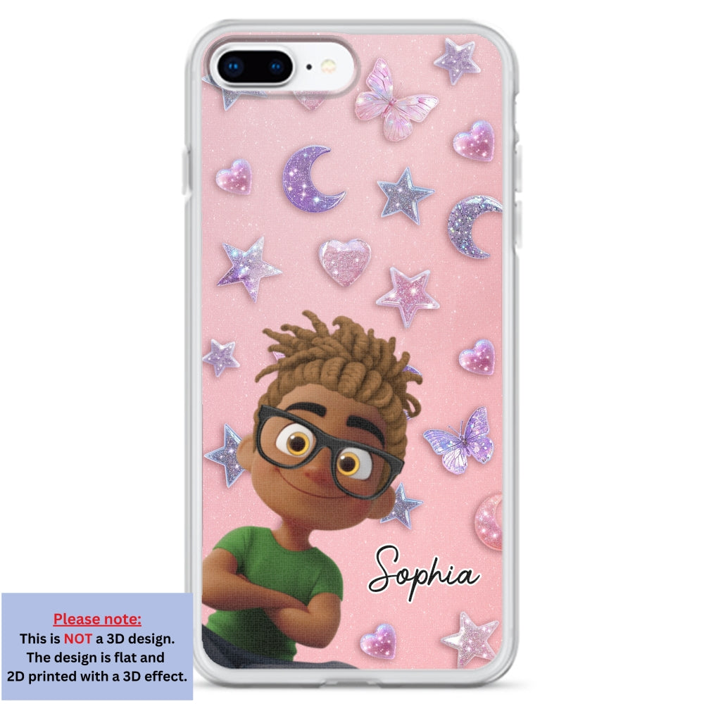 Grandma Glitter Galaxy Vibes - Personalized 3D Effect Phone Case