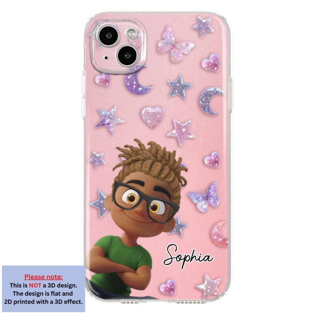 Grandma Glitter Galaxy Vibes - Personalized 3D Effect Phone Case