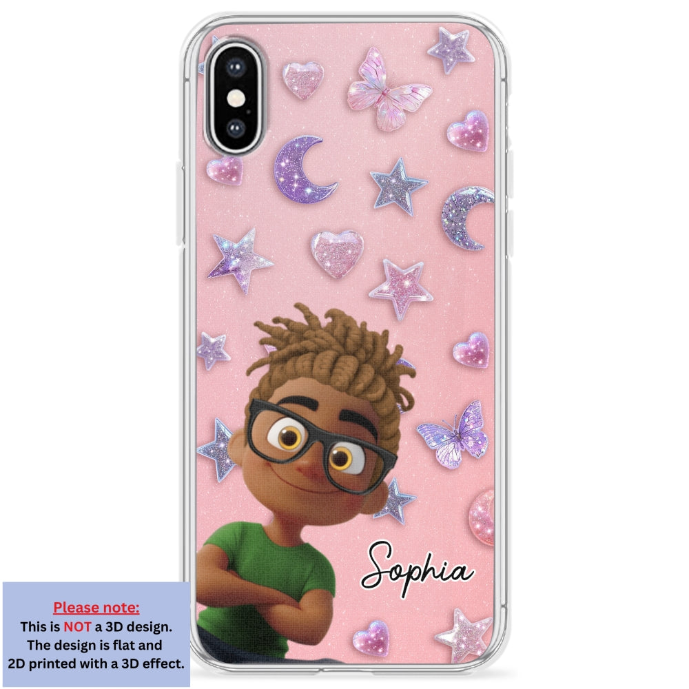 Grandma Glitter Galaxy Vibes - Personalized 3D Effect Phone Case