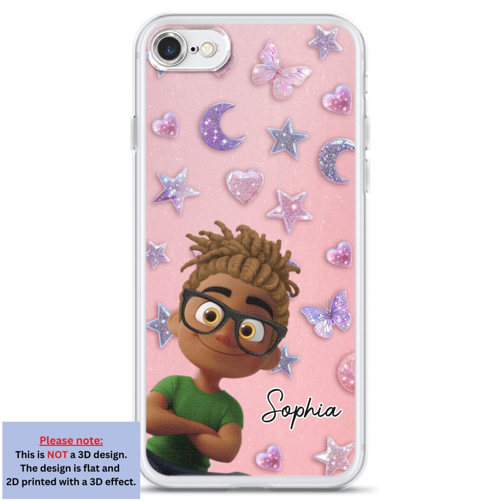 Grandma Glitter Galaxy Vibes - Personalized 3D Effect Phone Case