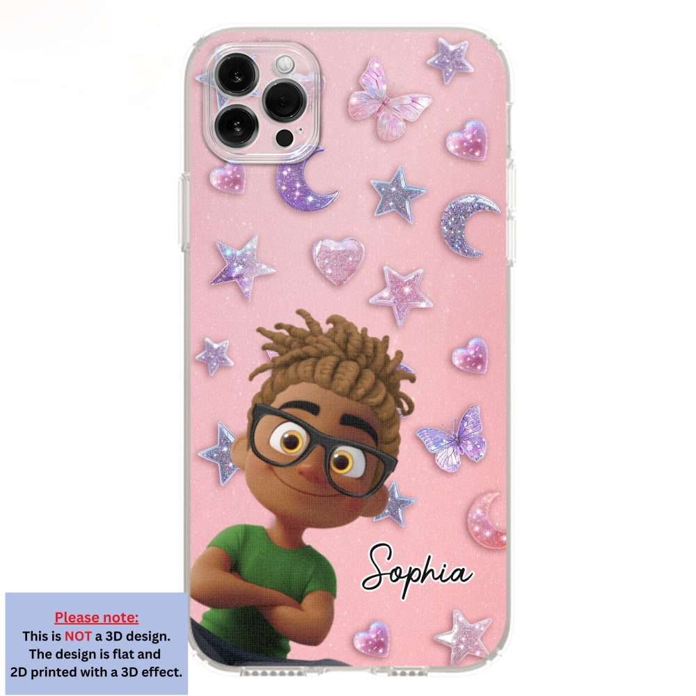Grandma Glitter Galaxy Vibes - Personalized 3D Effect Phone Case