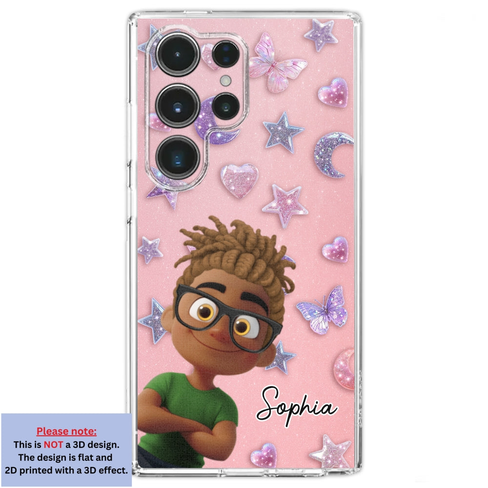Grandma Glitter Galaxy Vibes - Personalized 3D Effect Phone Case