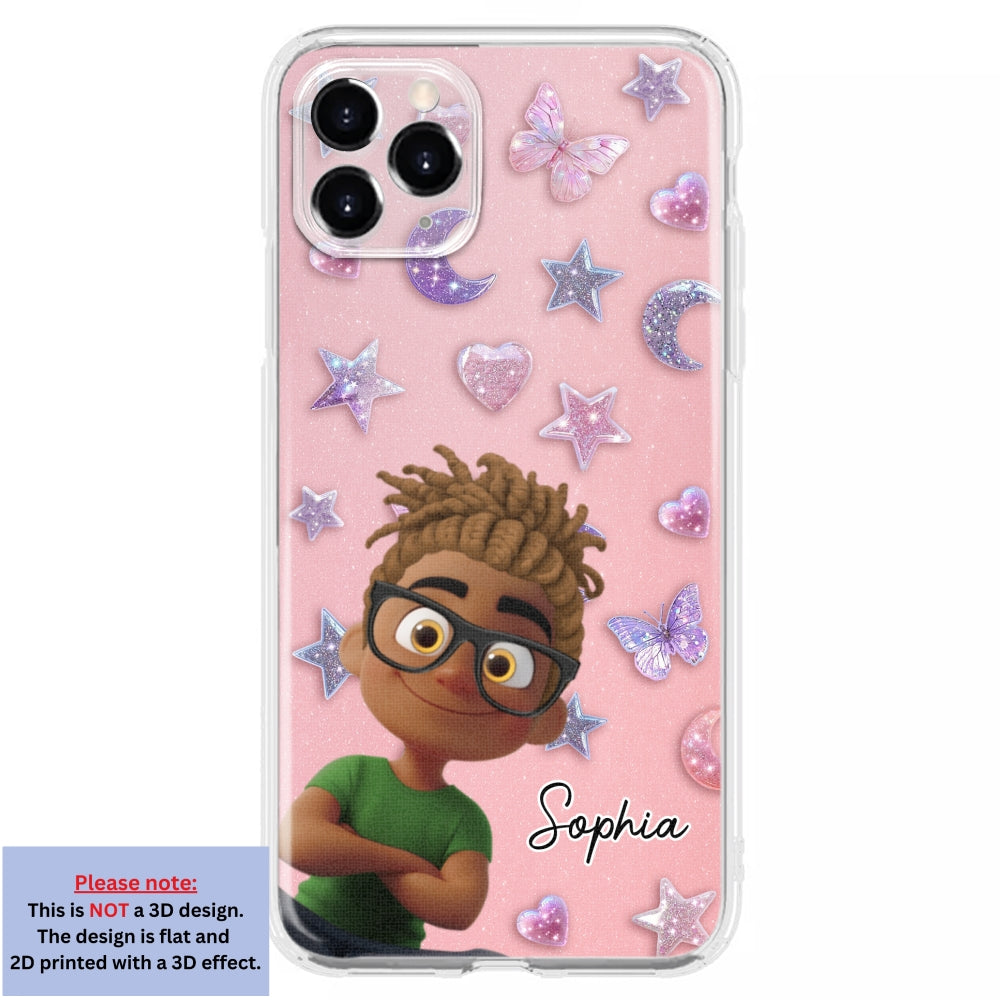 Grandma Glitter Galaxy Vibes - Personalized 3D Effect Phone Case
