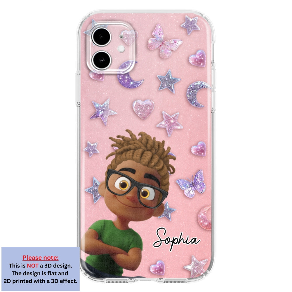 Grandma Glitter Galaxy Vibes - Personalized 3D Effect Phone Case