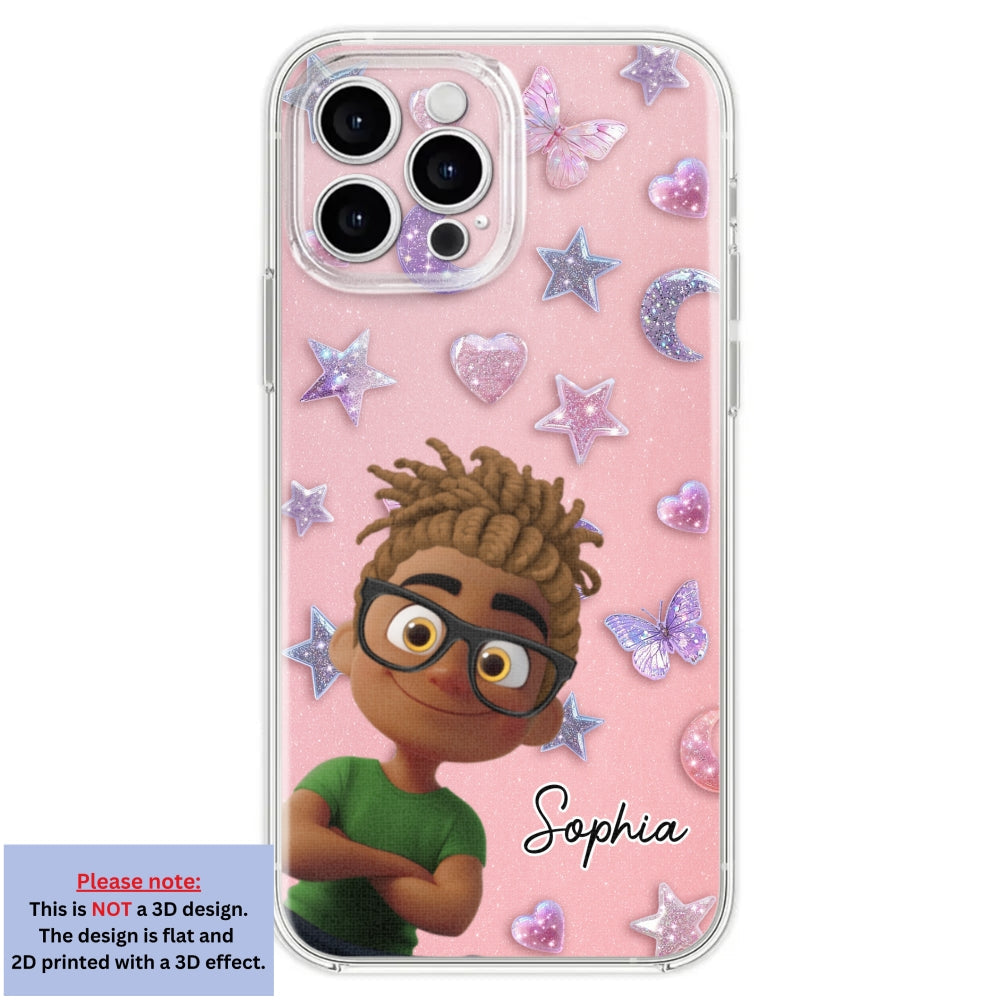 Grandma Glitter Galaxy Vibes - Personalized 3D Effect Phone Case