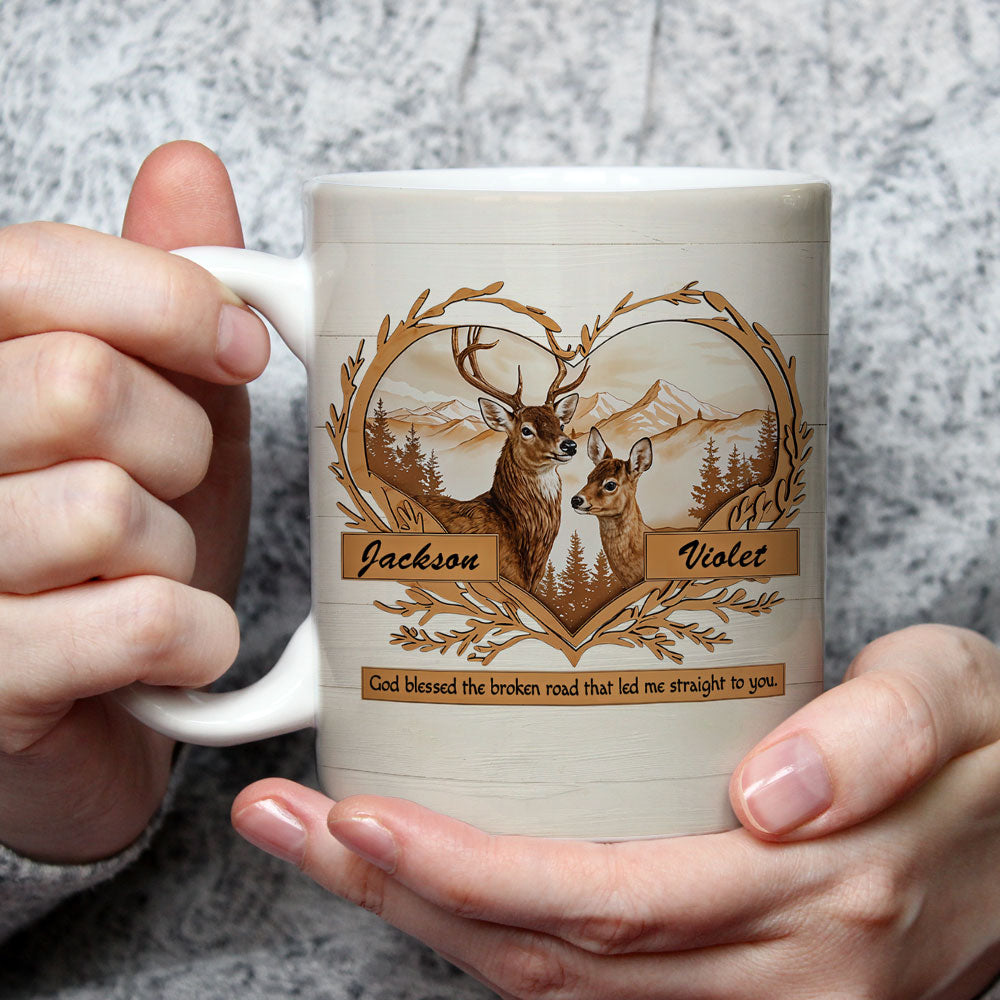 Custom Anniversary Keepsake Gifts For Couple • Deer Love - Personalized Coffee Mug