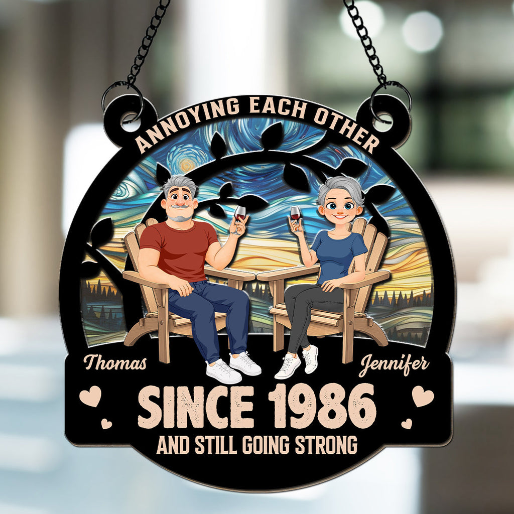 Custom Couple Hanging Decor, Anniversary Valentine's Day Gifts • Everlasting Love - Personalized Suncatcher