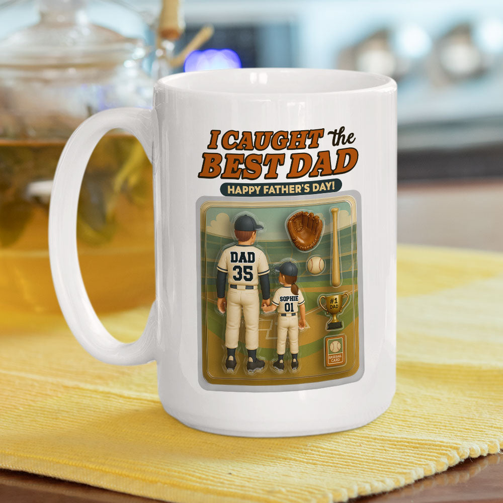 Custom Father's Day, Special Gift for Dad & Grandpa • We Caught The Best Dad Baseball - Personalized Coffee Mug