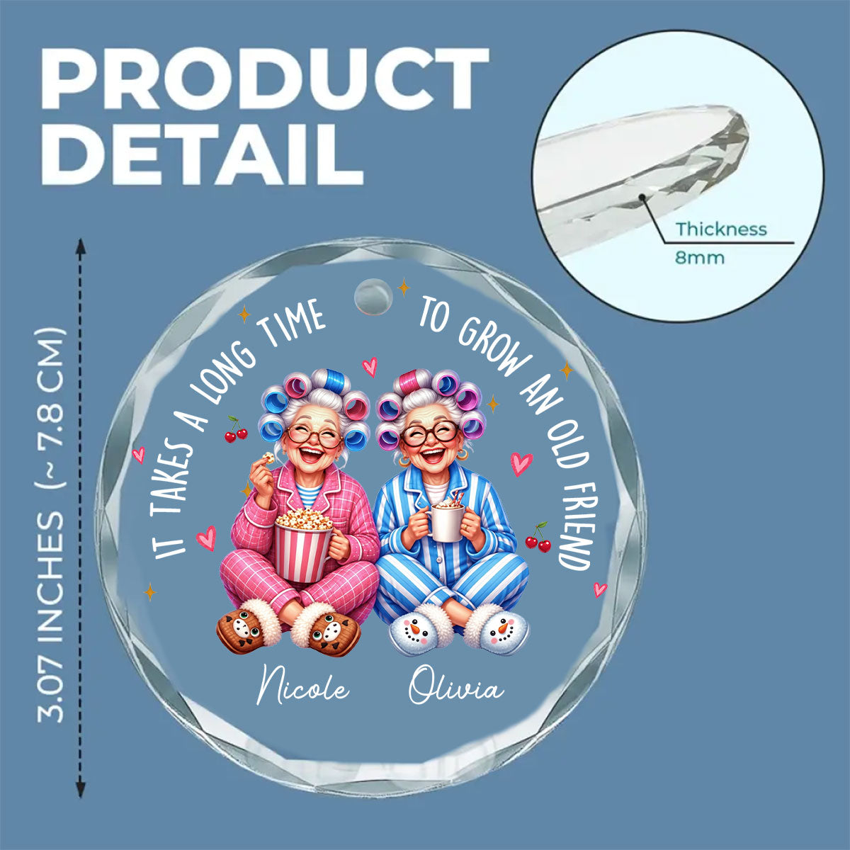 Custom Sister Christmas Ornament •  Our Kind Of Crazy - Personalized Glass Ornament