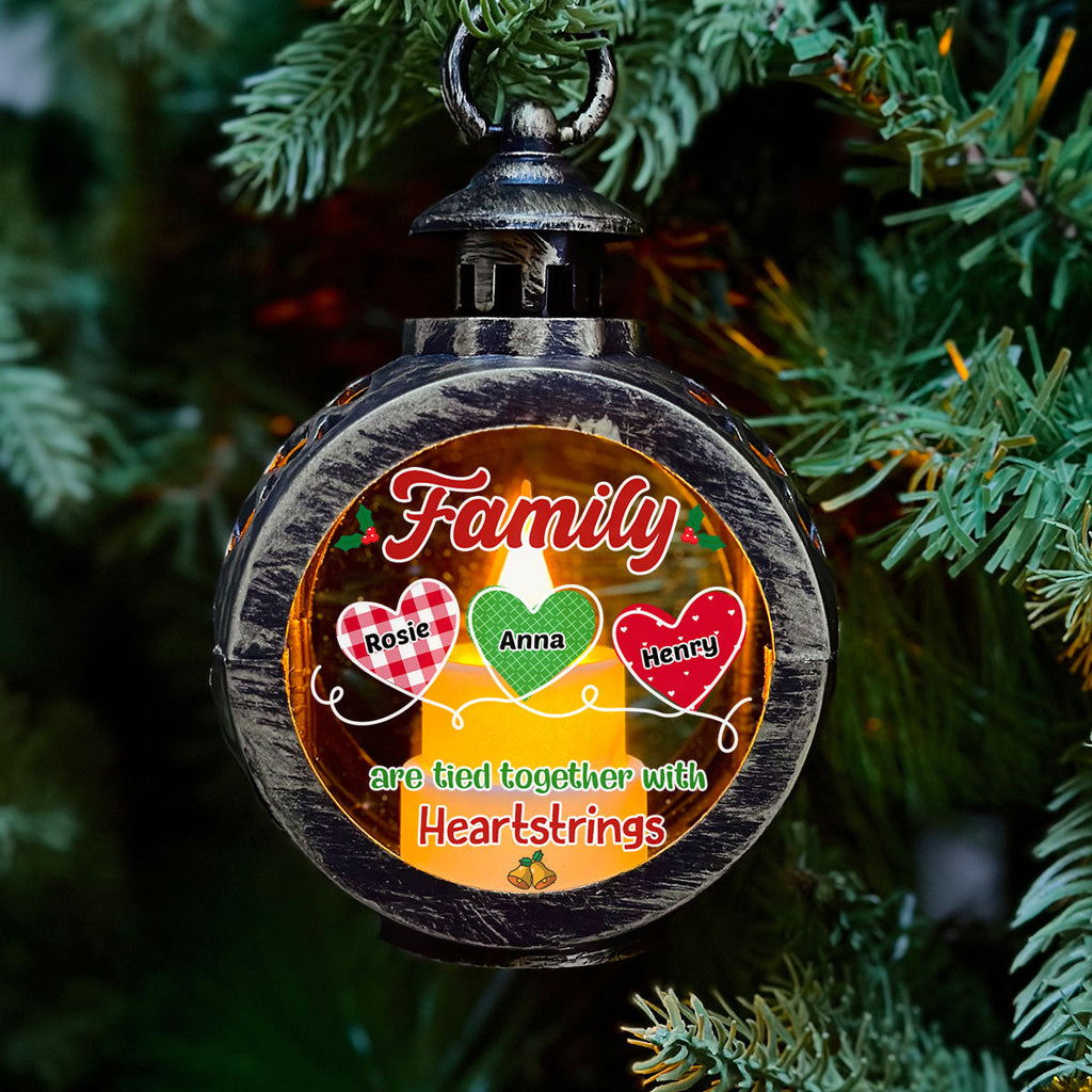 Custom Name Family Christmas Gifts, Holiday Decor • Heartstrings - Personalized Christmas Lantern
