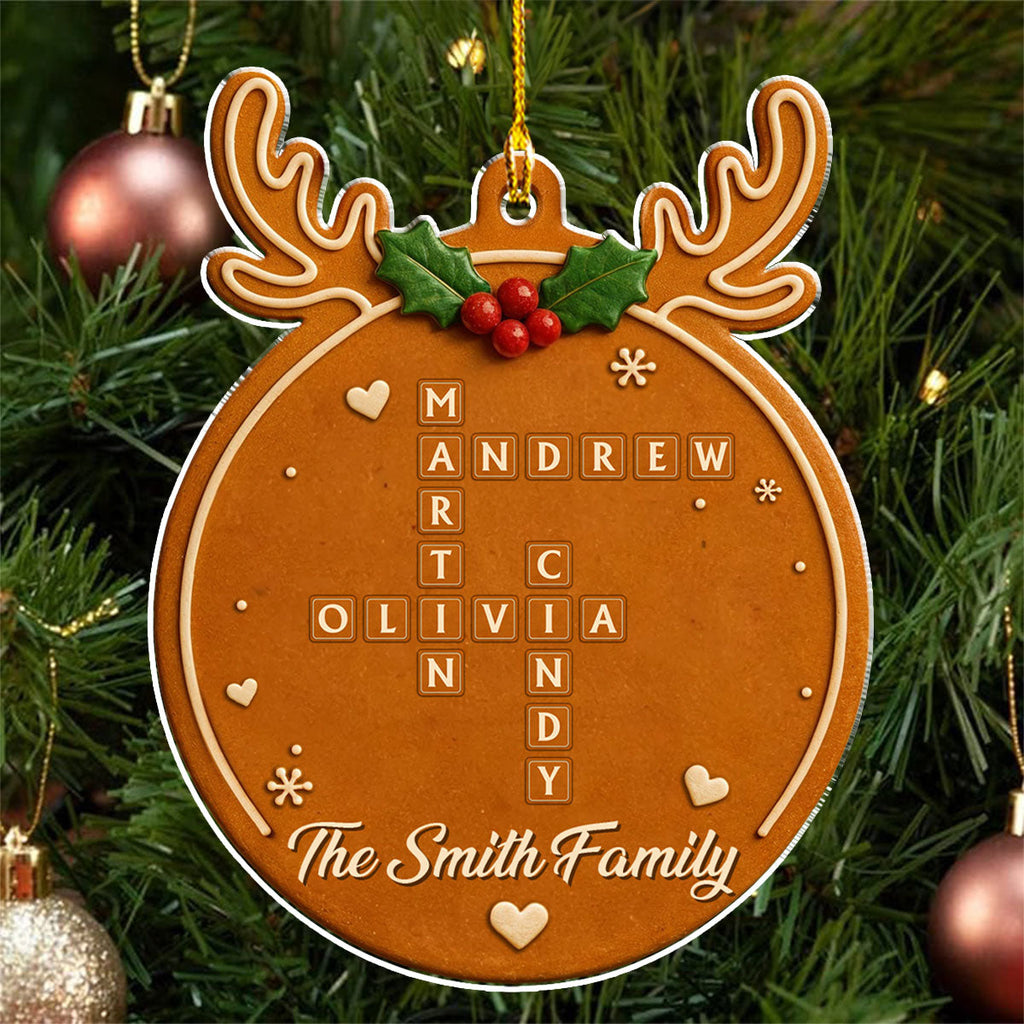 Custom Family Ornament, Christmas Gift for Family Members •  Ginger Bread - Personalized Acrylic Ornament