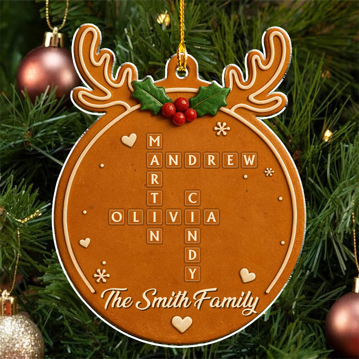 Custom Family Ornament, Christmas Gift for Family Members •  Ginger Bread - Personalized Acrylic Ornament