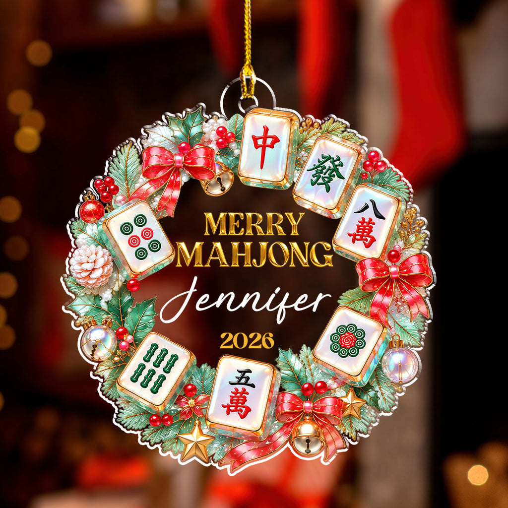 Custom Keepsake Christmas Ornament •  Mahjong Tiles - Personalized Acrylic Ornament