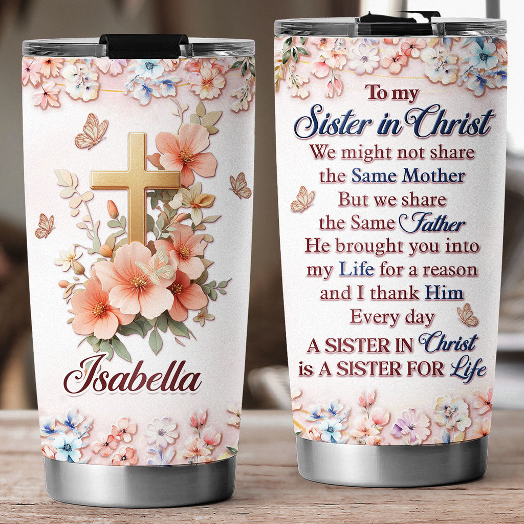 Custom Christmas Birthday Gifts For Best Friend • We Share The Same Father - Personalized 3D Effect Tumbler