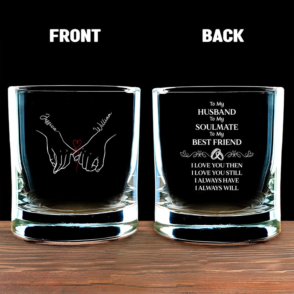 Custom Christmas Anniversary Birthday Drinkware Gifts for Husband • To My Husband Soulmate Best Friend - Personalized Whiskey Glass