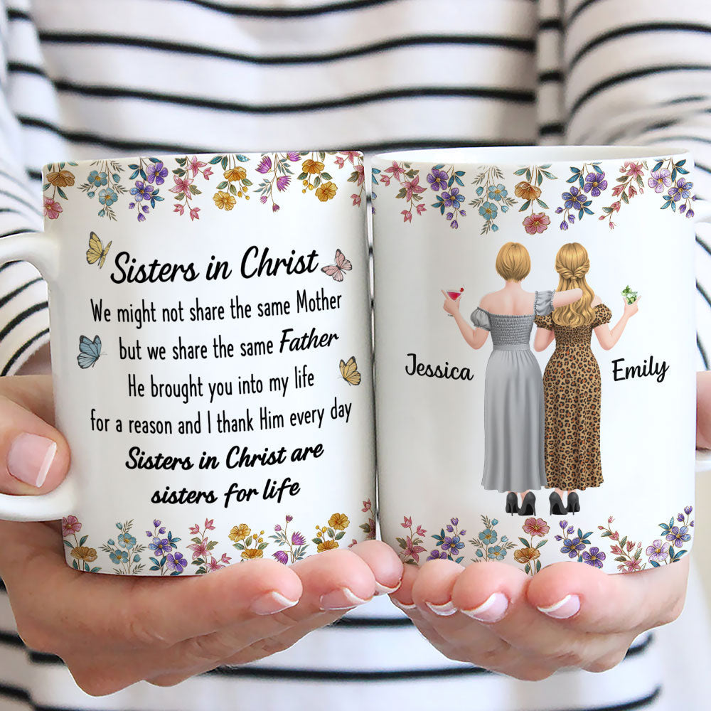 Custom Best Friend, Christmas & Birthday Friendship Keepsake Gift • Grace Brought Us - Personalized Coffee Mug