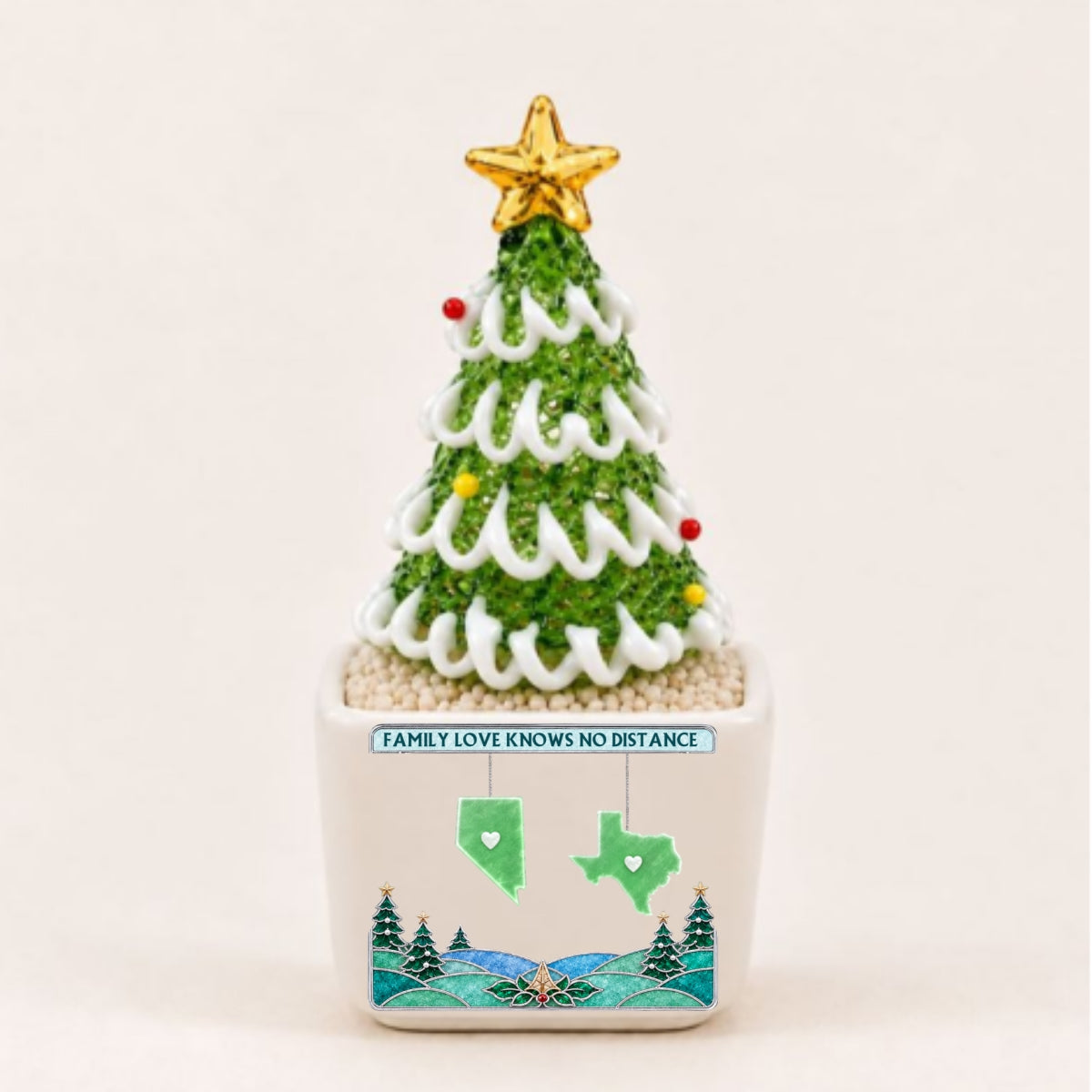 Lovely Family - Personalized Glass Christmas Tree