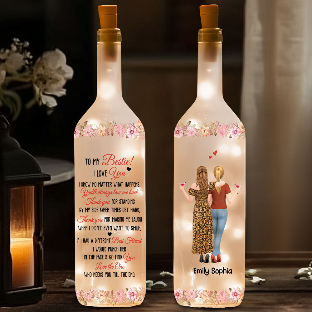 Thanks For Always Standing By My Side - Personalized Bottle Lamp