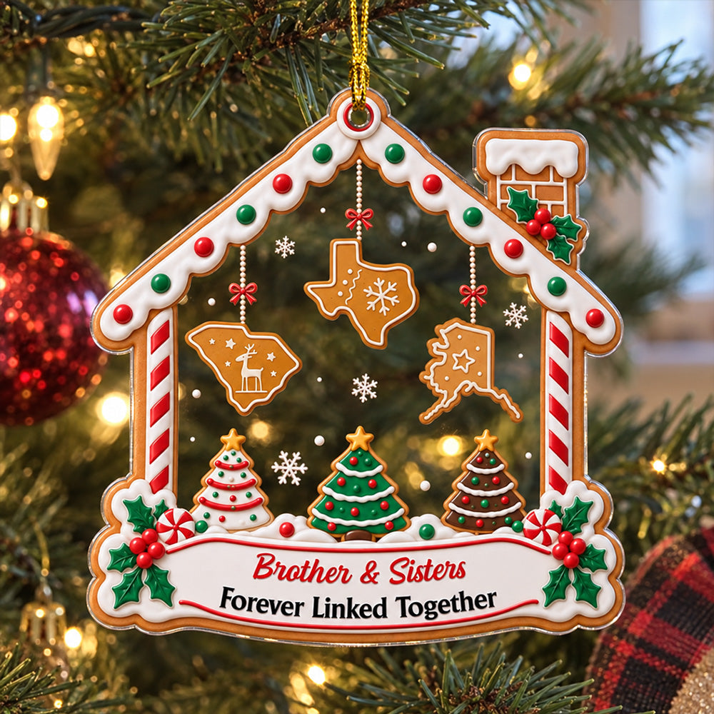 Custom Sister Christmas Ornament •  Sweetest Holiday Wishes To All - Personalized Acrylic Ornament