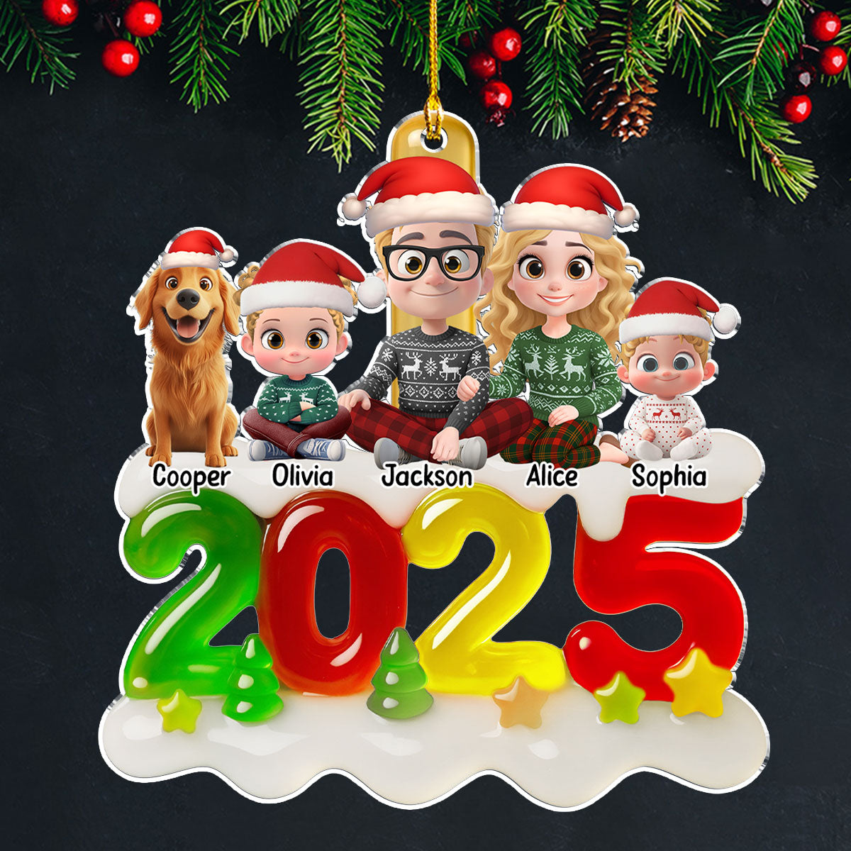 Custom Family Ornament, Christmas Gift for Family Members •  Family Jelly - Personalized Acrylic Ornament