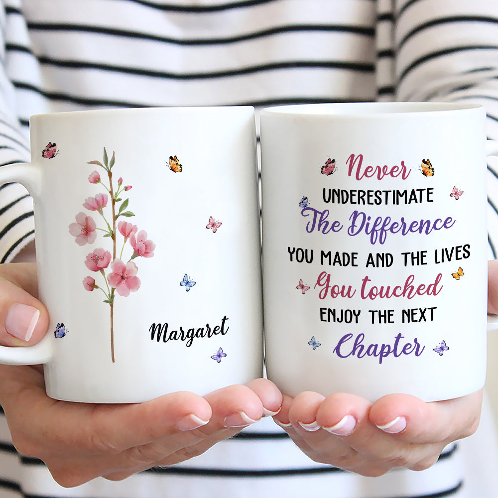 Custom Coworker, Christmas & Birthday Team Appreciation Gift • Never Underestimate The Difference You Made - Personalized Mug