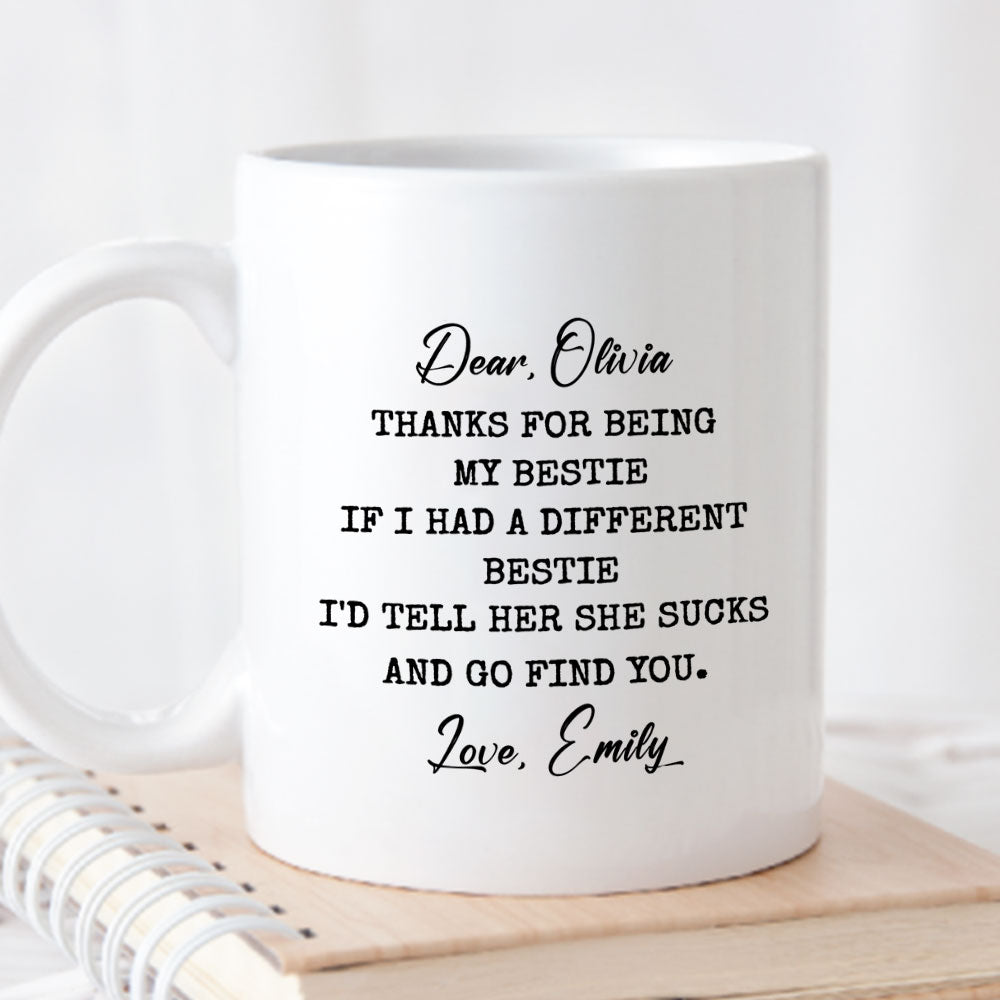Custom Best Friend, Christmas & Birthday Friendship Keepsake Gift • A Different Bestie - Personalized Coffee Mug