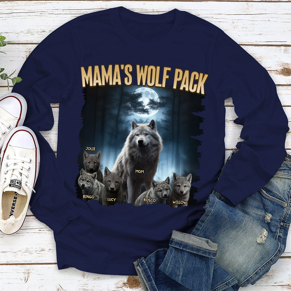 Custom Christmas & Birthday Gift for Mom, Grandma • Mama Wolf Pack - Personalized Shirt