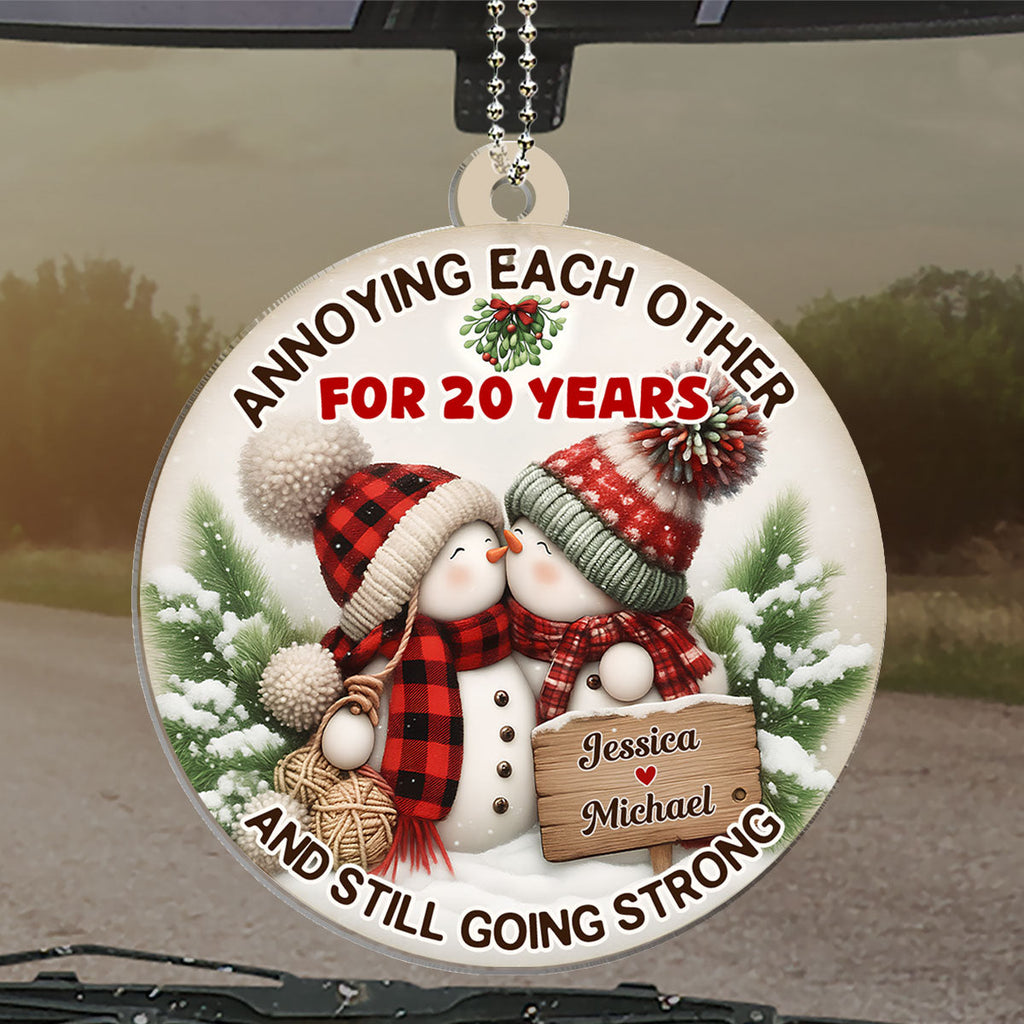 Merry And Bright Together - Personalized Car Ornament