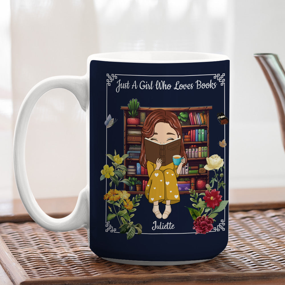 Custom Christmas & Birthday Keepsake Gift • A Girl Who Finds Magic In Books - Personalized Coffee Mug