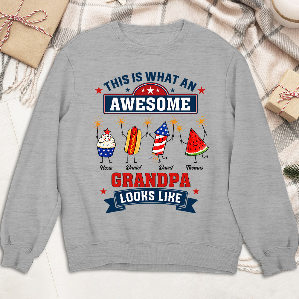 Custom Christmas & Birthday Gift for Grandpa • What The Awesome One Looks Like - Personalized Shirt