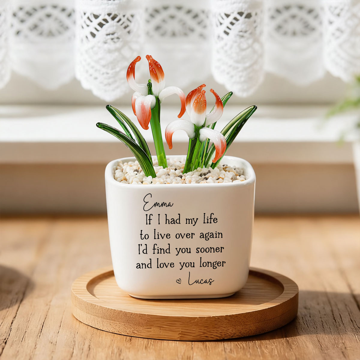 Love You Longer - Personalized Glass Birth Month Flower