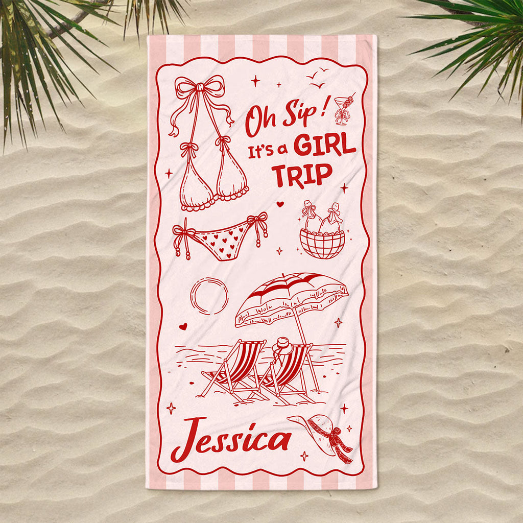 Summer Vacation Beach - Personalized Beach Towel