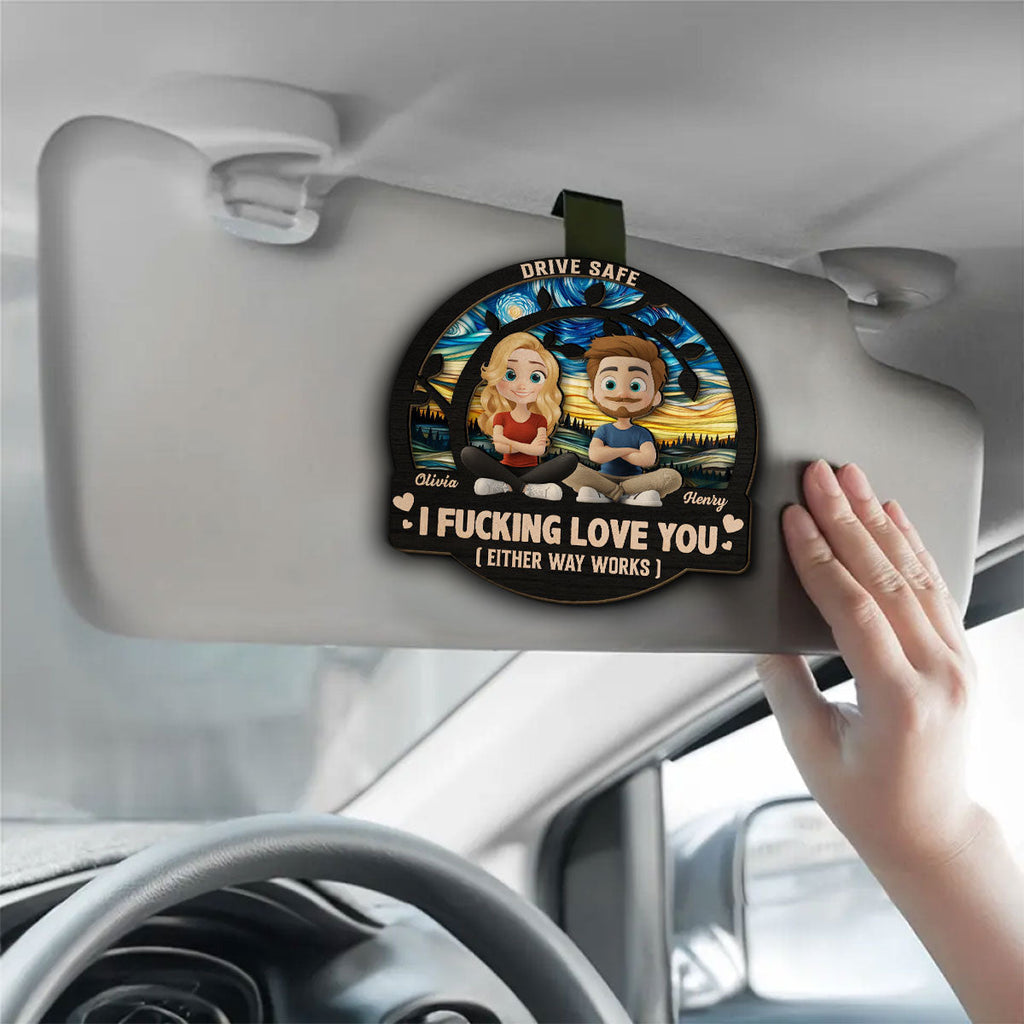 Either Way Works Version 2 - Personalized Car Visor Clip