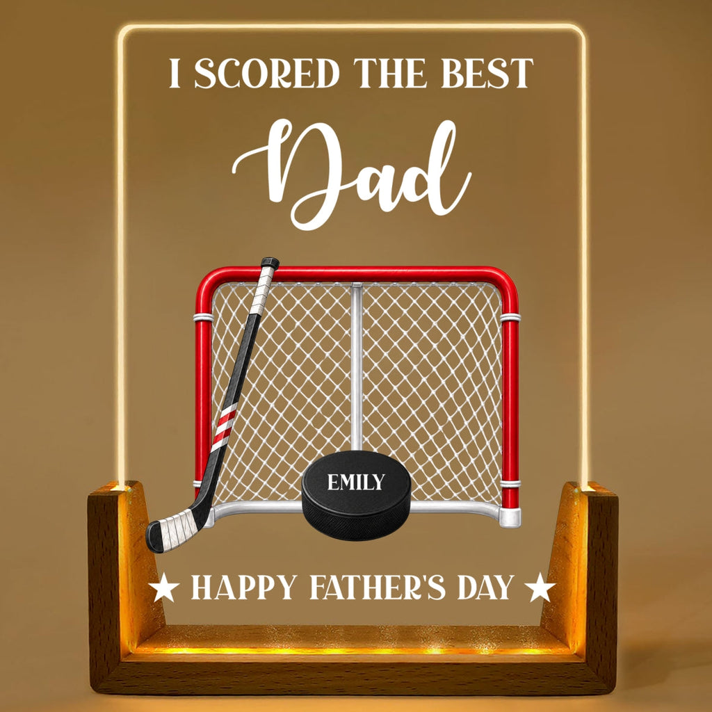 Custom Father's Day Gift for Dad Grandpa • Hockey Daddy - Personalized Night Light