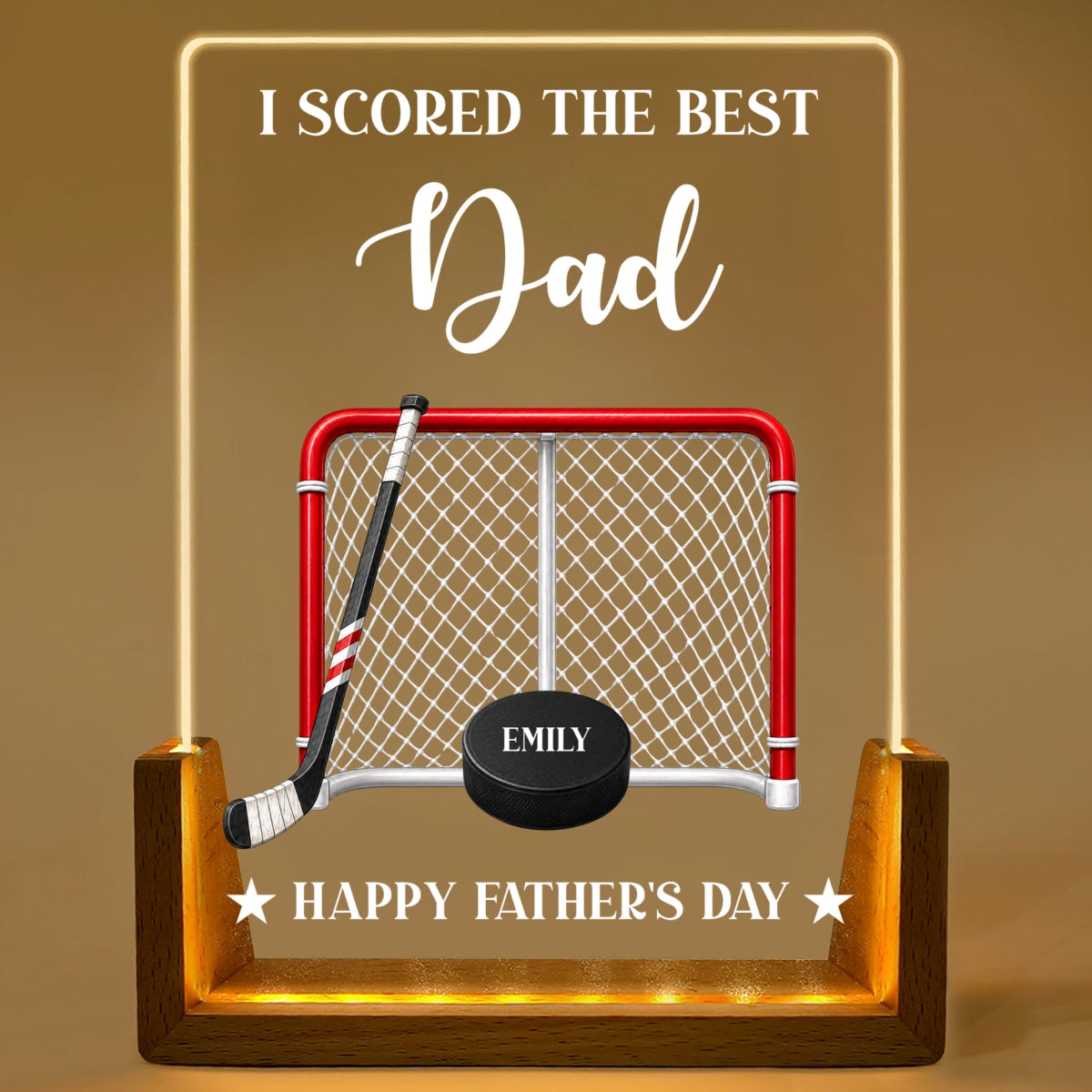Custom Father's Day Gift for Dad Grandpa • Hockey Daddy - Personalized Night Light