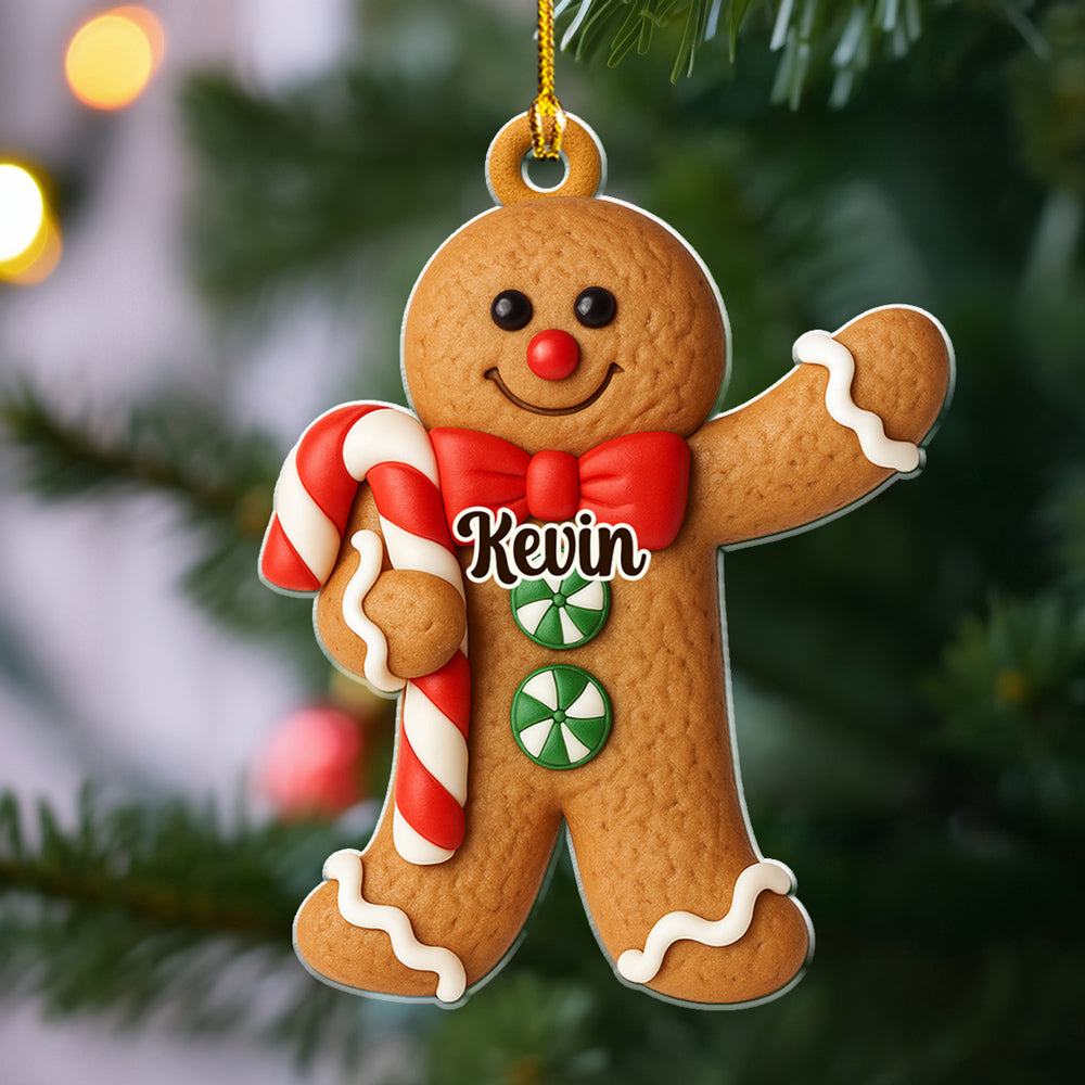 Custom Family Ornament, Christmas Gift for Family Members •  Gingerbread Cutie Crew - Personalized Acrylic Ornament