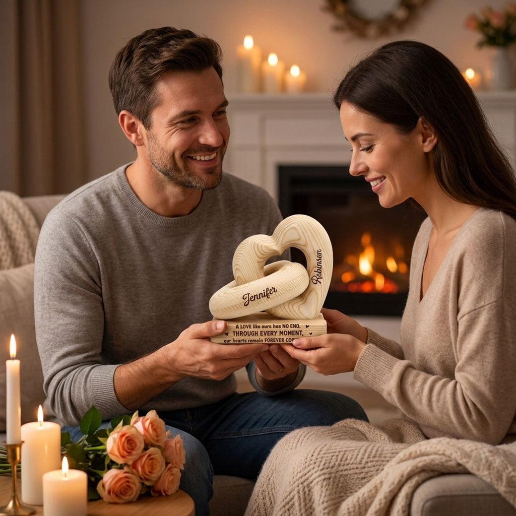 Every Moment - Personalized Heart Sculpture With Base