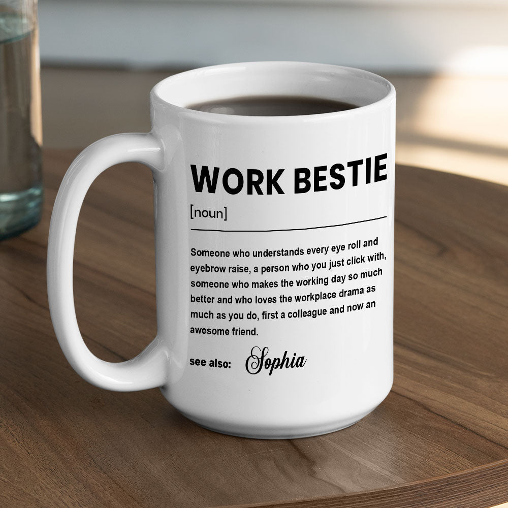 Custom Coworker, Christmas & Birthday Team Appreciation Gift • Work Bestie - Personalized Coffee Mug