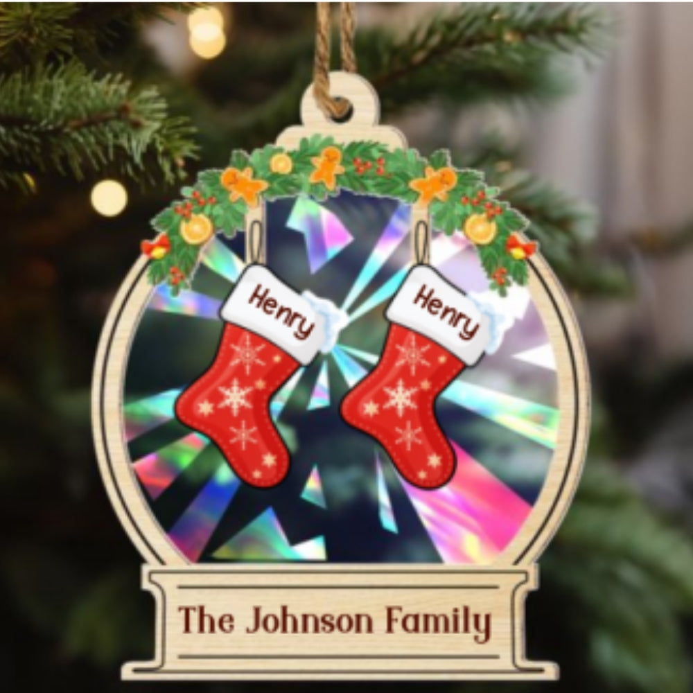 Custom Family Ornament, Christmas Gift for Family Members •  Our Family - Personalized Rainbow Ornament
